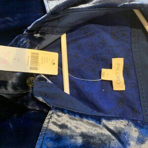 Anthropologie The Hadley Relaxed Buttondown Shirt Pilcro Velvet Edition Sapphire